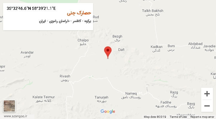 روستای حصارک جنی بر روی نقشه