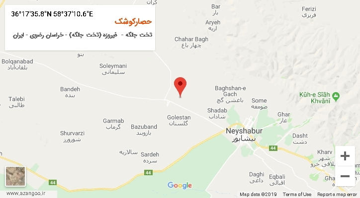 روستای حصارکوشک بر روی نقشه