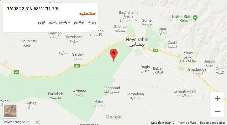 روستای حشمتیه بر روی نقشه