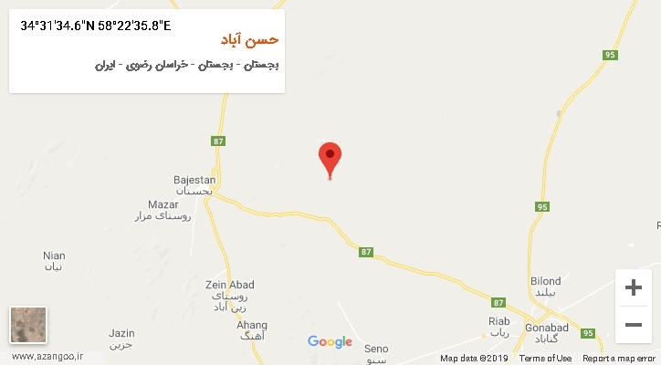 روستای حسن آباد بر روی نقشه
