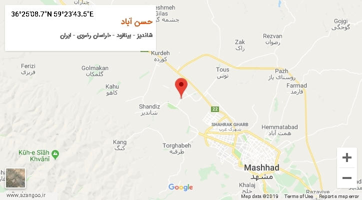 روستای حسن آباد بر روی نقشه