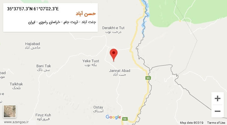روستای حسن آباد بر روی نقشه