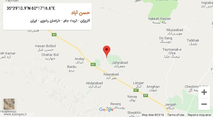 روستای حسن آباد بر روی نقشه