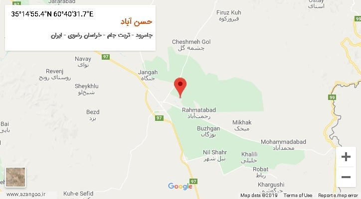 روستای حسن آباد بر روی نقشه