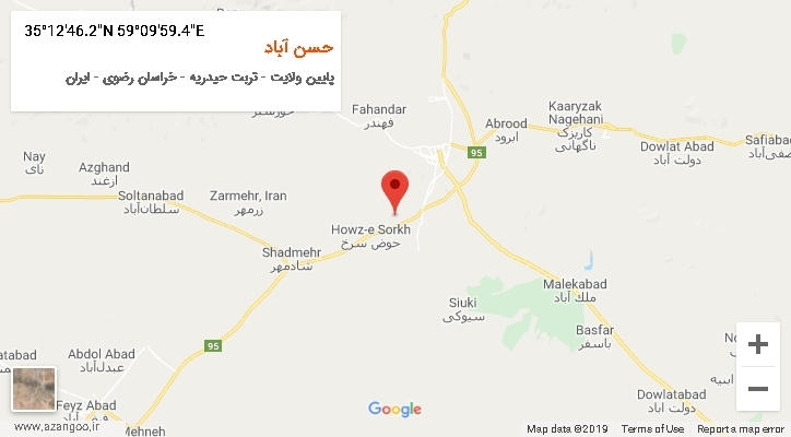 روستای حسن آباد بر روی نقشه