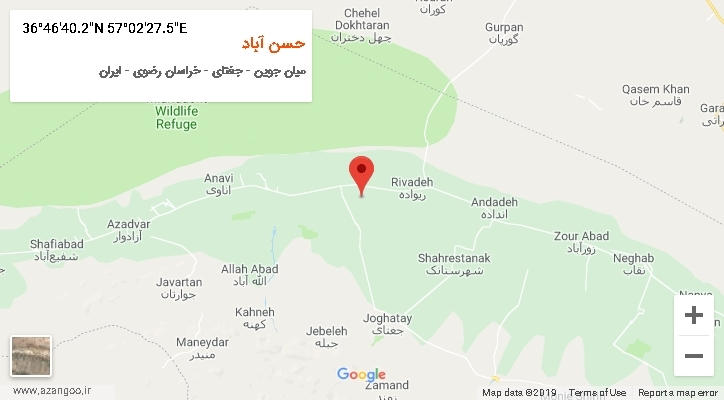 روستای حسن آباد بر روی نقشه