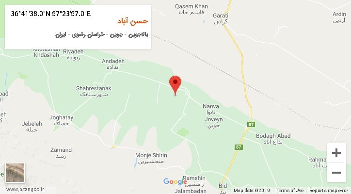 روستای حسن آباد بر روی نقشه