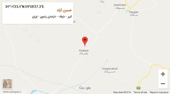 روستای حسن آباد بر روی نقشه
