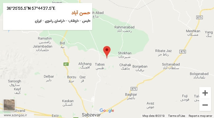 روستای حسن آباد بر روی نقشه