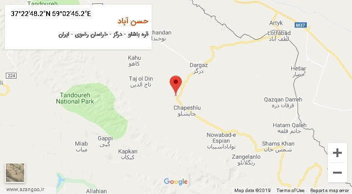 روستای حسن آباد بر روی نقشه