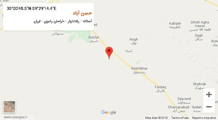روستای حسن آباد بر روی نقشه