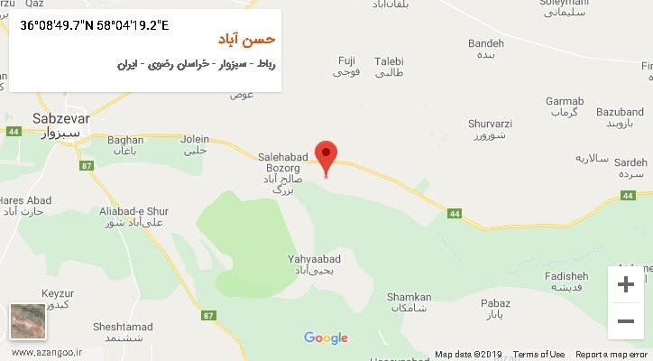 روستای حسن آباد بر روی نقشه