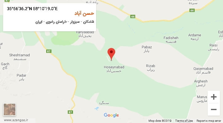 روستای حسن آباد بر روی نقشه