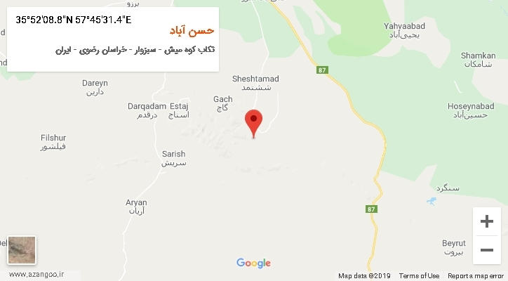 روستای حسن آباد بر روی نقشه