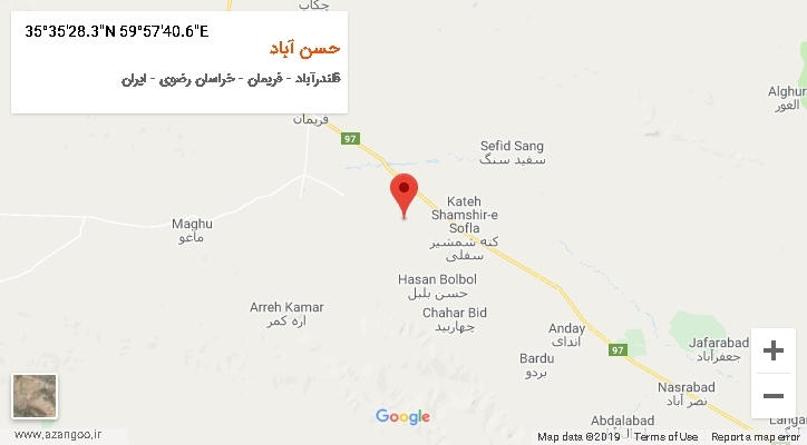 روستای حسن آباد بر روی نقشه