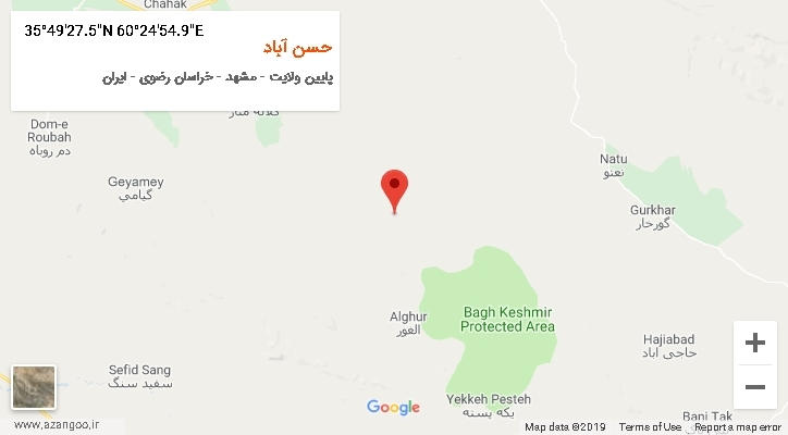روستای حسن آباد بر روی نقشه