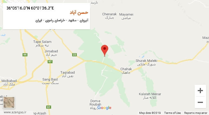 روستای حسن آباد بر روی نقشه