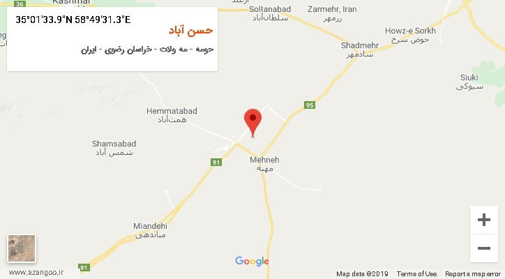 روستای حسن آباد بر روی نقشه