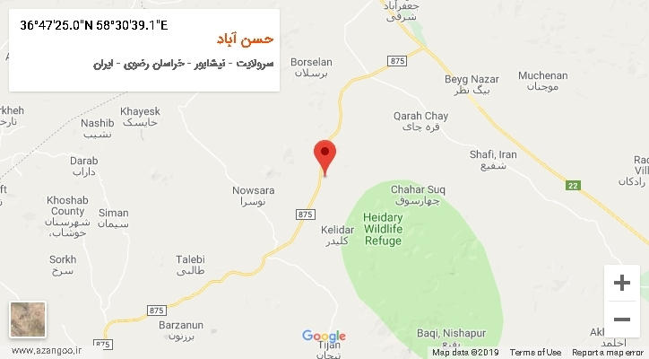 روستای حسن آباد بر روی نقشه