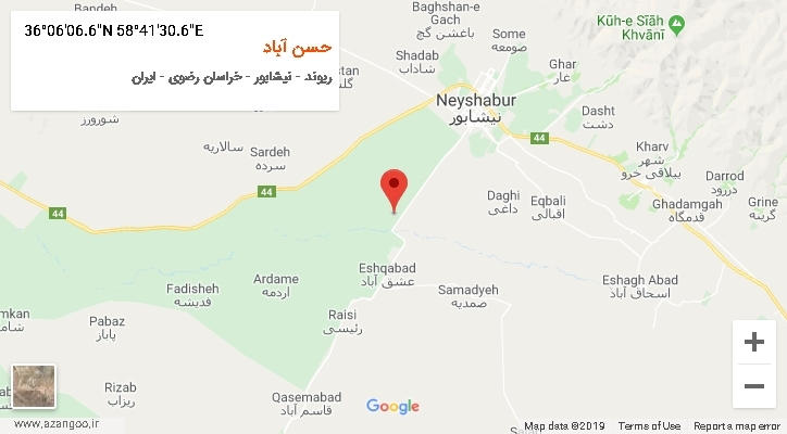 روستای حسن آباد بر روی نقشه