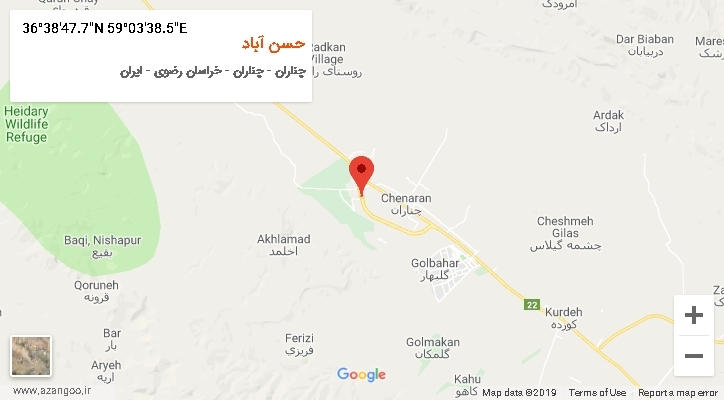 روستای حسن آباد بر روی نقشه