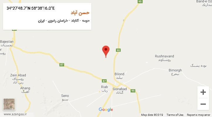 روستای حسن آباد بر روی نقشه