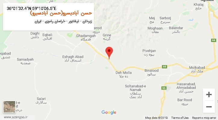 روستای حسن آبادبسرو(حسن آبادسبرو) بر روی نقشه