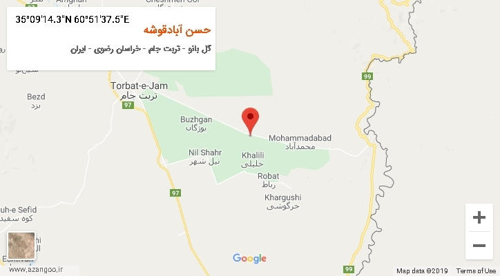 روستای حسن آبادقوشه بر روی نقشه