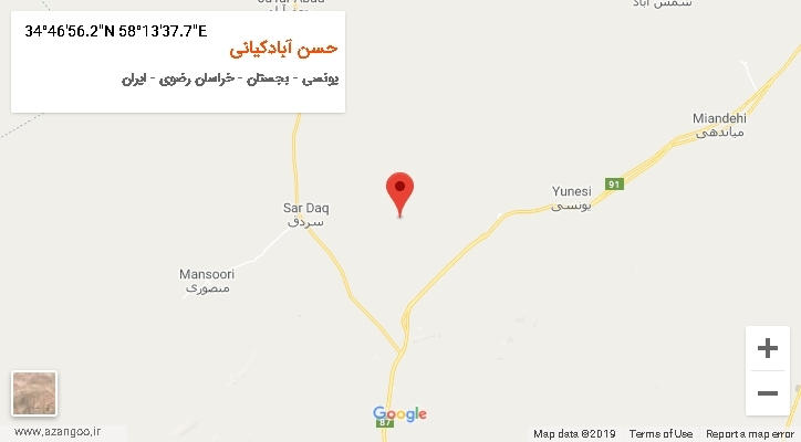 روستای حسن آبادکیانی بر روی نقشه