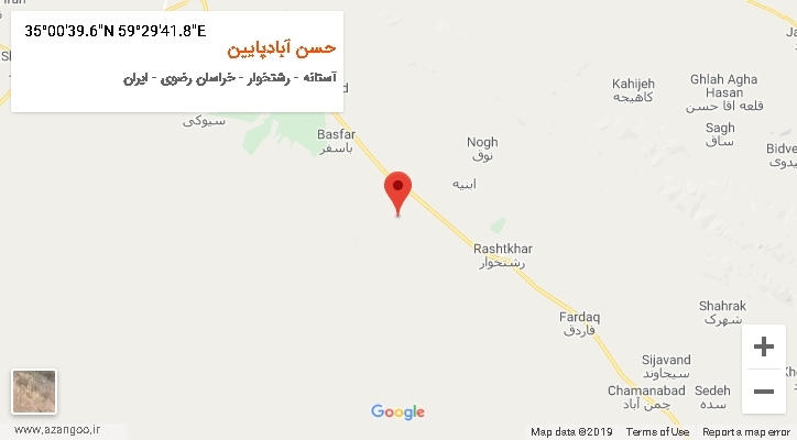 روستای حسن آبادپایین بر روی نقشه