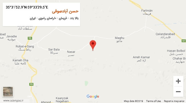 روستای حسن آبادصوفی بر روی نقشه