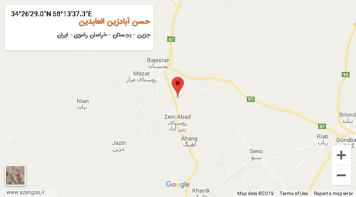 روستای حسن آبادزین العابدین بر روی نقشه