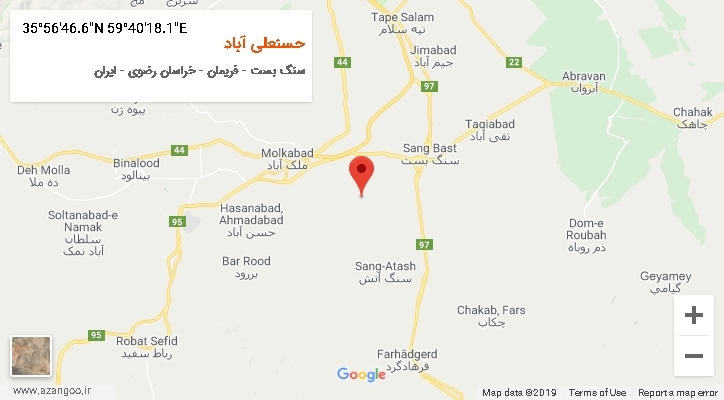 روستای حسنعلی آباد بر روی نقشه