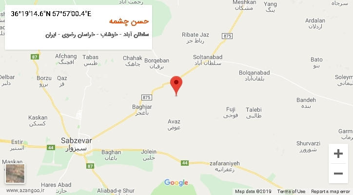 روستای حسن چشمه بر روی نقشه
