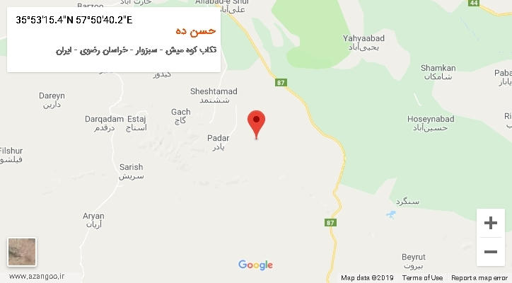 روستای حسن ده بر روی نقشه