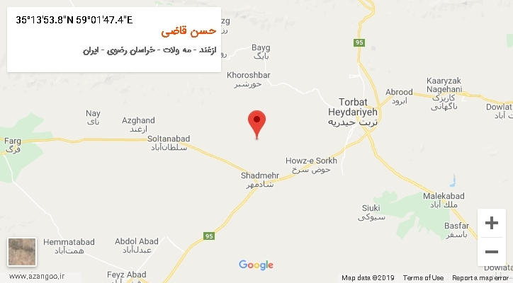 روستای حسن قاضی بر روی نقشه