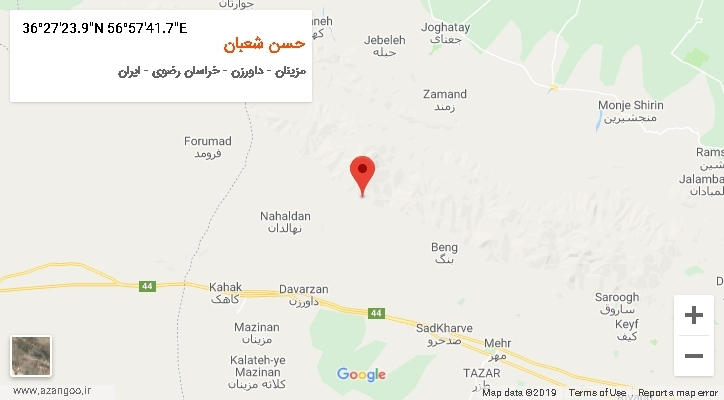 روستای حسن شعبان بر روی نقشه
