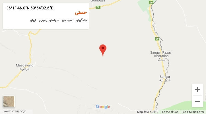 روستای حسنی بر روی نقشه