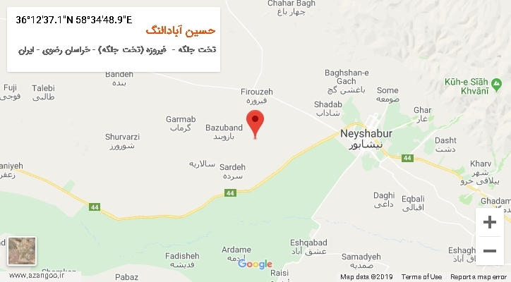 روستای حسین آبادالنگ بر روی نقشه