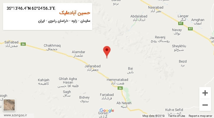 روستای حسین آبادعلیک بر روی نقشه