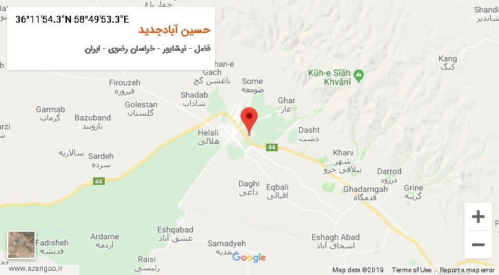 روستای حسین آبادجدید بر روی نقشه