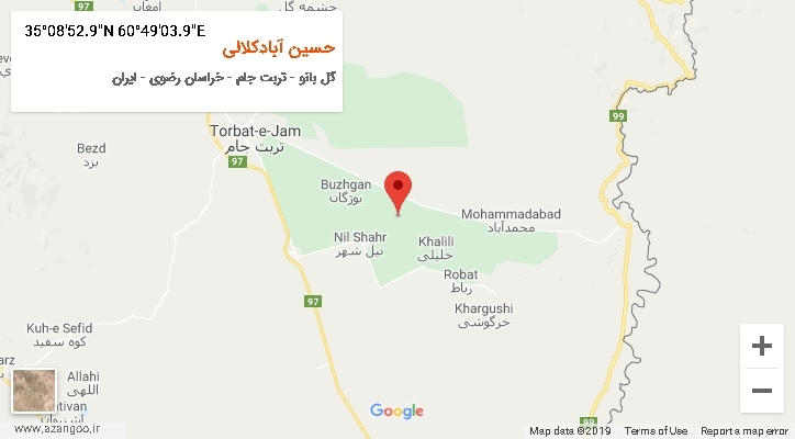 روستای حسین آبادکلالی بر روی نقشه