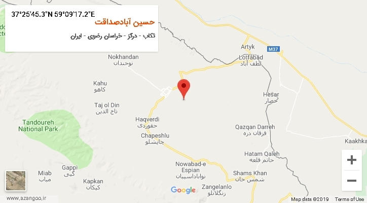 روستای حسین آبادصداقت بر روی نقشه