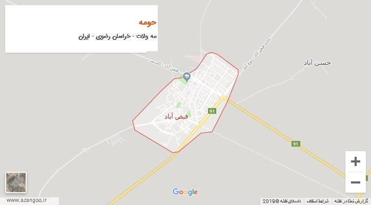 دهستان حومه بر روی نقشه