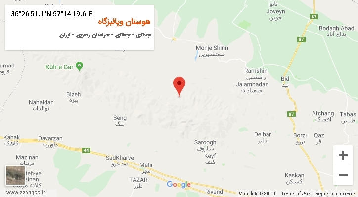 روستای هوستان وپالیزگاه بر روی نقشه