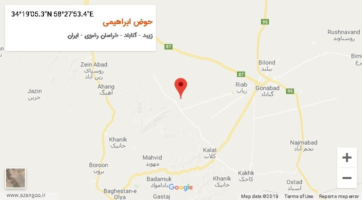 روستای حوض ابراهیمی بر روی نقشه