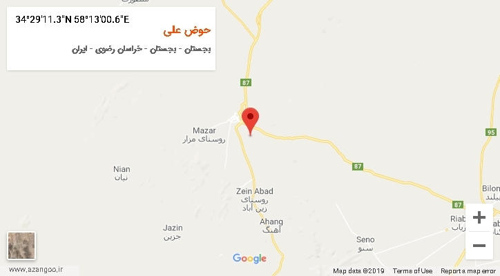 روستای حوض علی بر روی نقشه