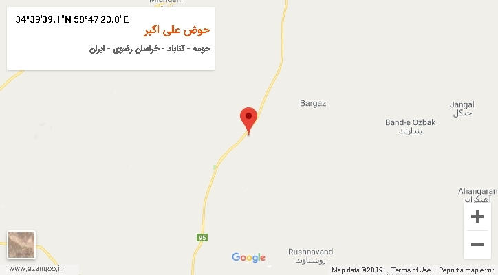 روستای حوض علی اکبر بر روی نقشه