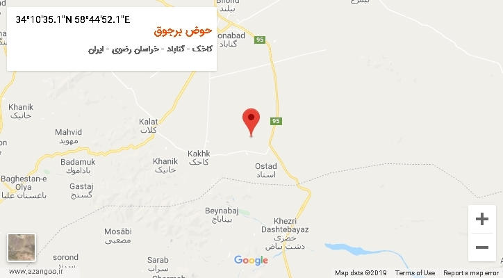 روستای حوض برجوق بر روی نقشه