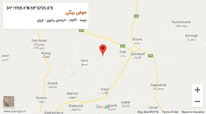 روستای حوض بیگی بر روی نقشه